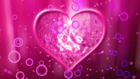A romantic 3d rendering of a tender rosy heart which looks salient with a whi Stock Illustration