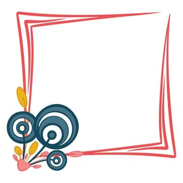 Romantic abstract heart rectangular frame. Decor for greeting card. Stock Illustration