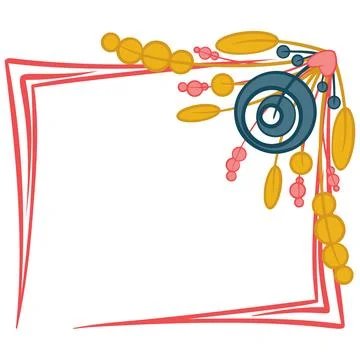 Romantic abstract heart rectangular frame. Decor for greeting card. Stock Illustration