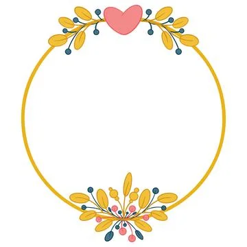 Romantic abstract heart round frame. Decor for greeting card. Stock Illustration