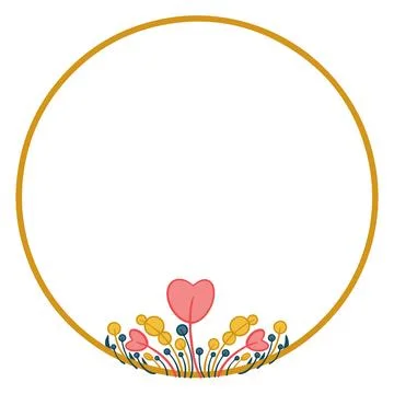 Romantic abstract heart round frame. Decor for greeting card. Stock Illustration
