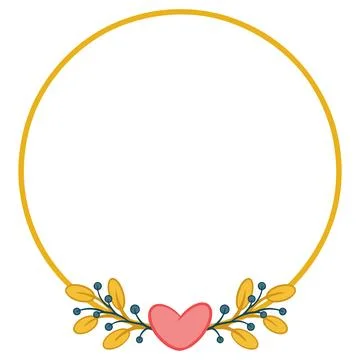 Romantic abstract heart round frame. Decor for greeting card. Stock Illustration