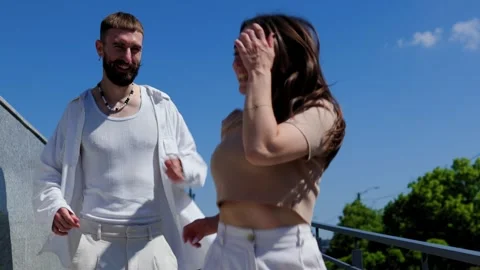 Romantic Affection Young Couple Hugging Outside Stock Footage 247026293