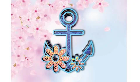 Romantic anchor mandala Stock Illustration