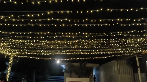 Romantic Atmosphere Full Of Lights. Holidays, Celebration, Wedding, Stock Footage 198704174