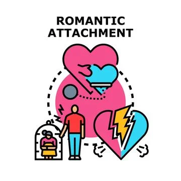 Romantic attachment concept with relationship issues Stock Illustration