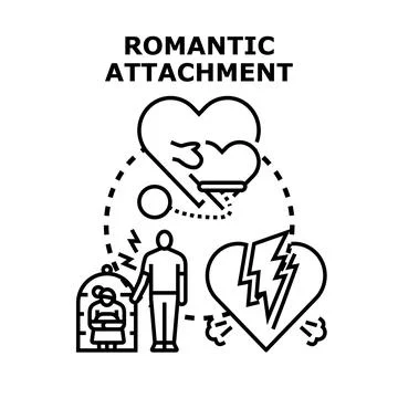 Romantic attachment concept with relationship issues Stock Illustration