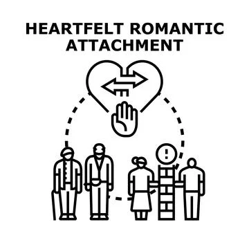 Romantic attachment concept with relationship obstacle Stock Illustration