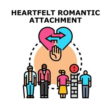 Romantic attachment concept with relationship obstacle Stock Illustration