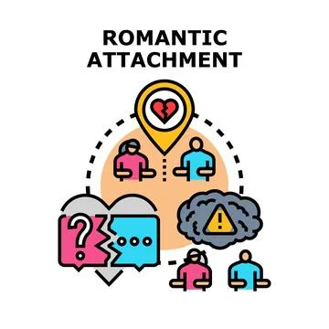 Romantic attachment concepts illustrating relationship problems and communi.. Stock Illustration
