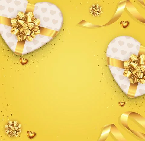 Romantic background with bow and ribbon Illustrazione stock