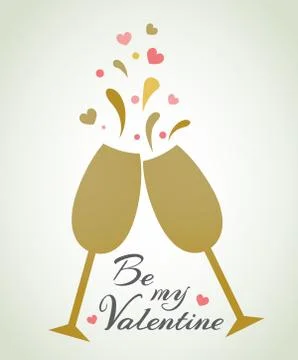 Romantic background with champagne Stock Illustration