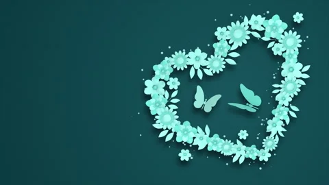 Romantic background with floral heart Stock Footage 263573535