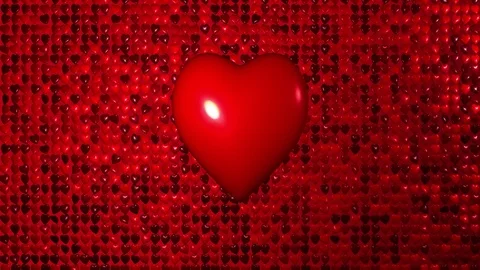 Romantic background flying red heat wall love heart. For St. Valentines Day 動画素材 95095092