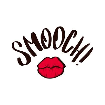 Romantic background, greeting card or gift card with text Smooch. Vector Illustrazione stock