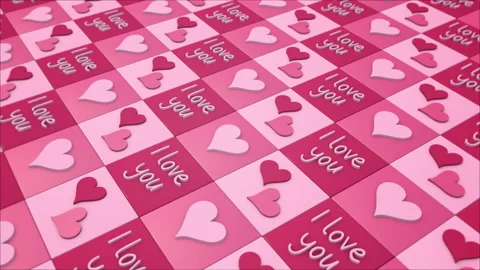 Romantic background with hearts and title I love you Stock Footage 301773098