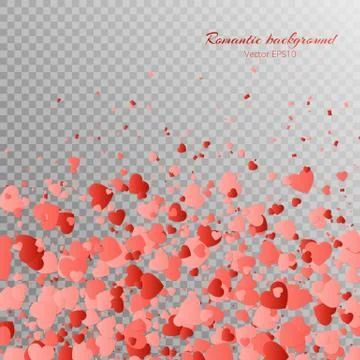 Romantic background with hearts Stock Illustration