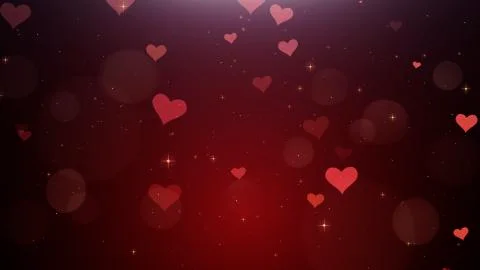 Romantic background of Red hearts Stock-Illustration
