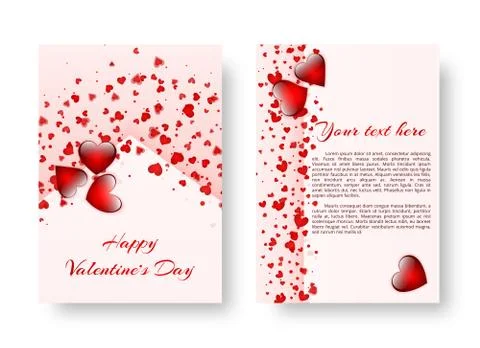 Romantic background with red hearts Stock Illustration