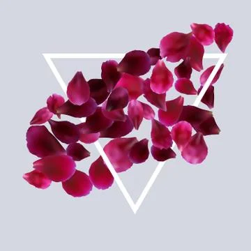 Romantic background with red, pink rose petals Stock Illustration