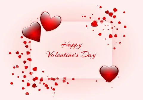 Romantic banner with hearts Stock Illustration