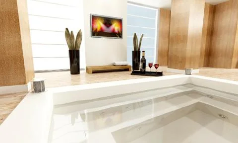 Romantic Bath Stock Illustration