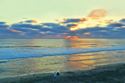 Romantic beach time Stock Photos