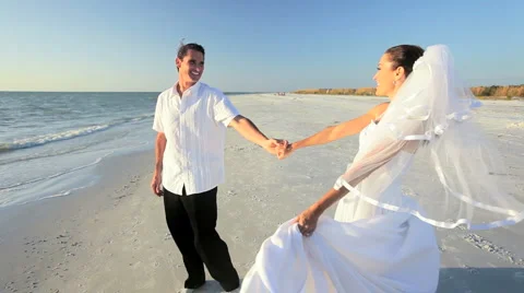 Romantic Beach Wedding Stock Footage 950969