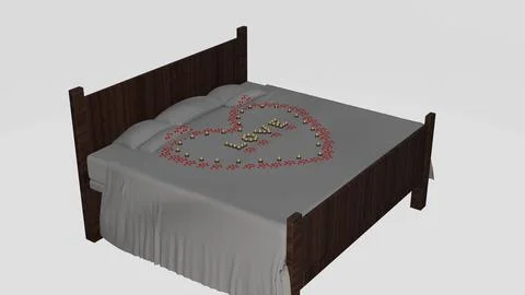 Romantic bed decoration 1 Stock Illustration