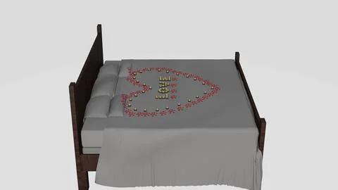 Romantic bed decoration 2 Stock Illustration