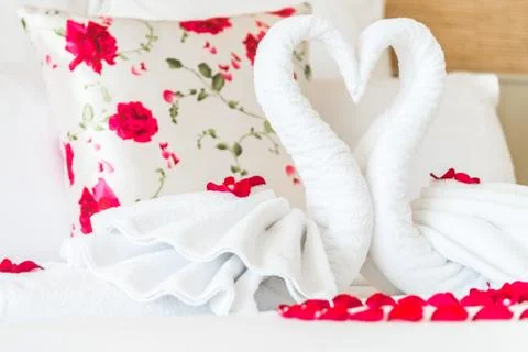 Romantic bed Stock Photos
