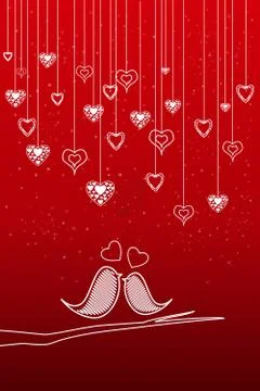 Romantic birds Stock Illustration