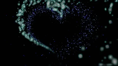 Romantic Blinking Particle Heart Shape Lovely Black Animated Background Loop Video stock 175514915