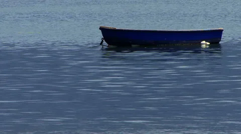Romantic Blue Boat Stock Footage 40723944