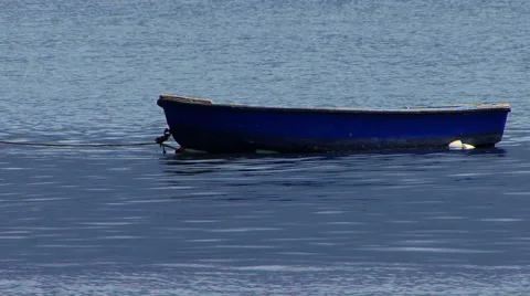 Romantic Blue Boat Stock Footage 40723946