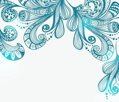 Romantic blue floral background Stock Illustration