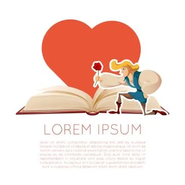Romantic book with Prince Illustrazione stock