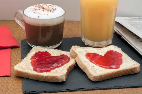 Romantic breakfast Stock Photos