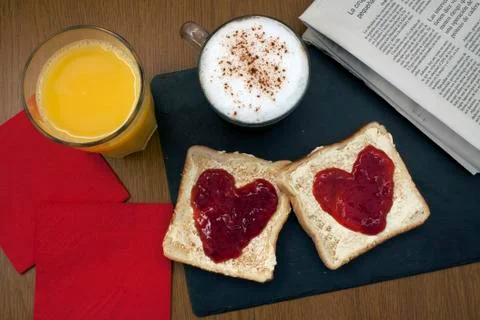 Romantic breakfast Stock Photos