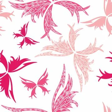 Romantic butterfly seamless pattern. Stock Illustration