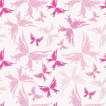 Romantic butterfly seamless pattern. Stock Illustration