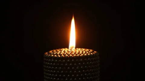 Romantic Calm Candle Lighting The Deep Darkness Of The Night Looped 4k Stock Footage 200957768