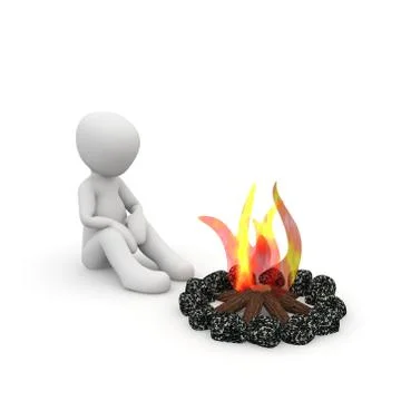 Romantic campfire Stock Illustration