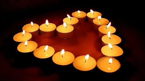 Romantic candle heart Stock Footage 961671