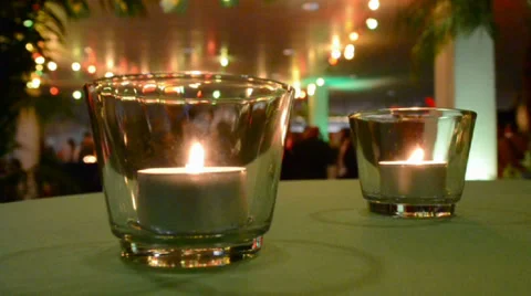 Romantic candle light on the table, holiday diversity. Stock Footage 32452208