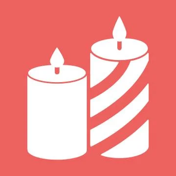 Romantic candle lines. Flat icon vector illustration Illustrazione stock