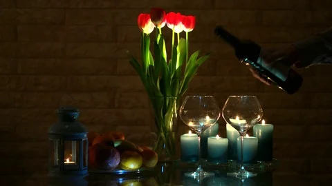 A Romantic Candlelit Dinner Video stock 72018509