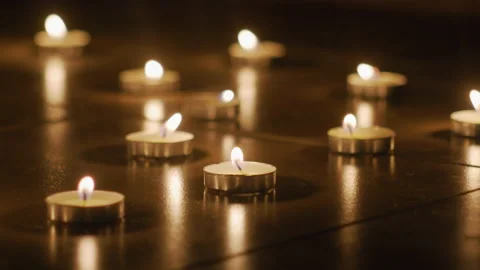 Romantic Candles Panning Movement Stock Footage 147366546