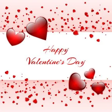 Romantic card with hearts Illustrazione stock