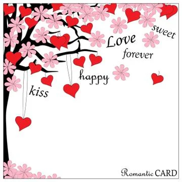 Romantic card with words Stock Illustration